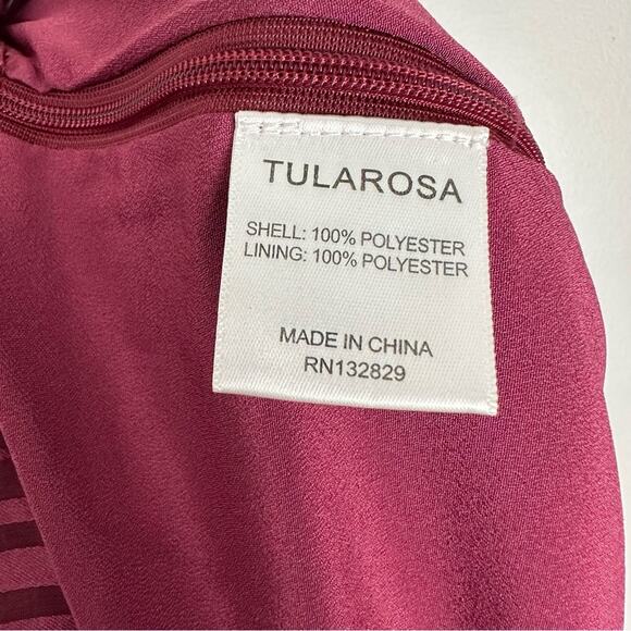 😍TULAROSA! Elegant Burgundy Lace Trim Pants - Picture 12 of 14